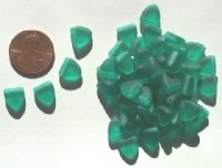 50 9mm Triangle Beads - Matte Emerald